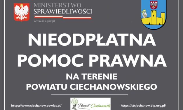 Nieodpłatna pomoc  prawna na terenie powiatu ciechanowskiego