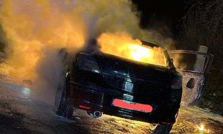 Samochód stanął w ogniu [zdjęcia]