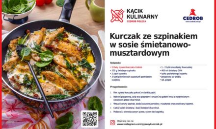 Kurczak ze szpinakiem w sosie śmietanowo-musztardowym